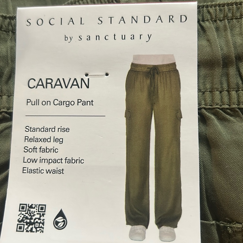 Social Standard by Sanctuary Green Wide Leg Cargo Pants XL NWT